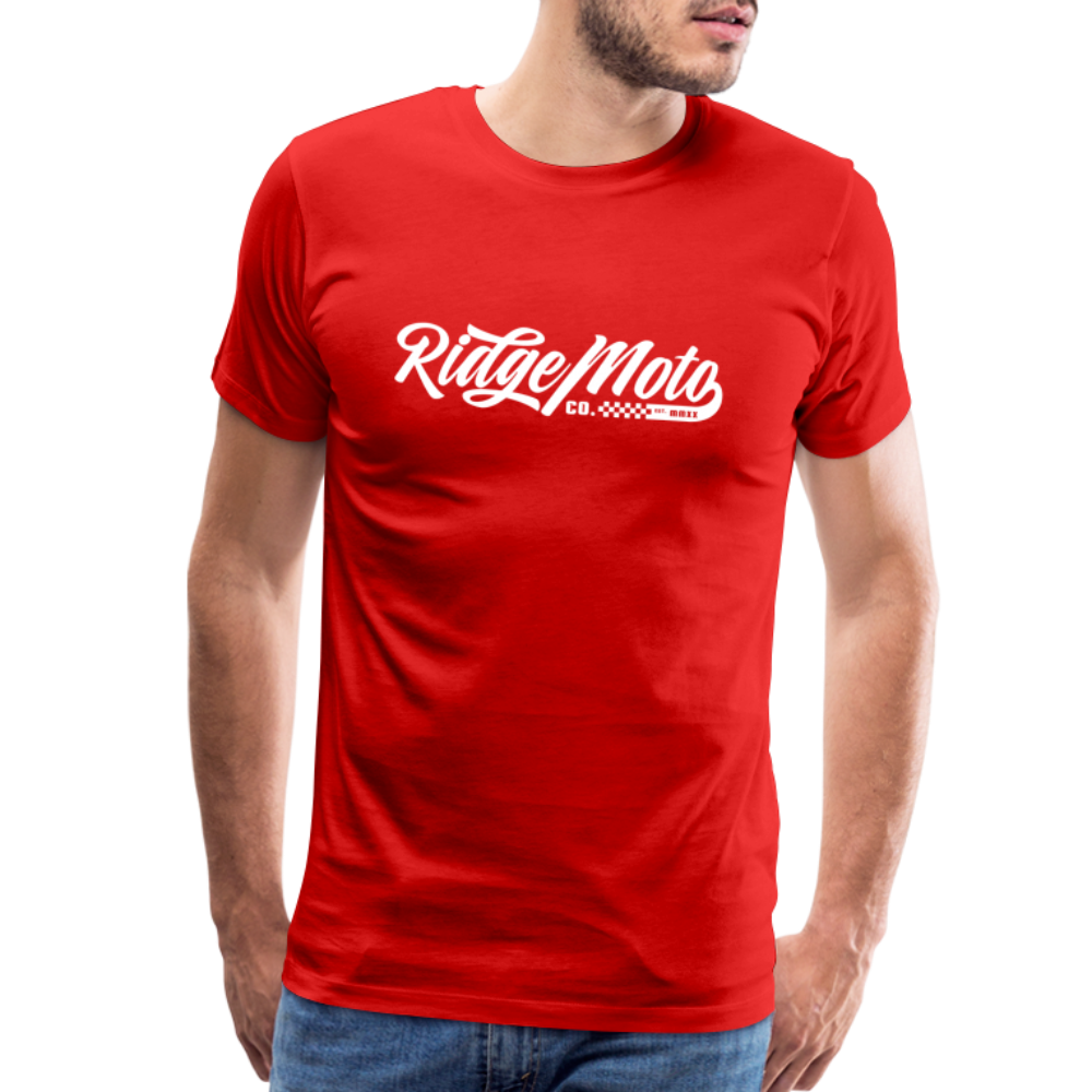 "RM Cursive" T-Shirt - Dark - red