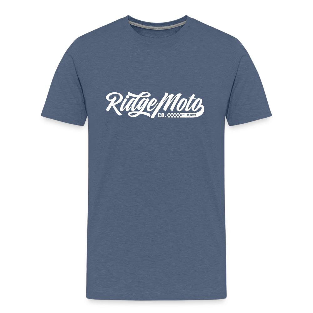 "RM Cursive" T-Shirt - Dark - heather blue