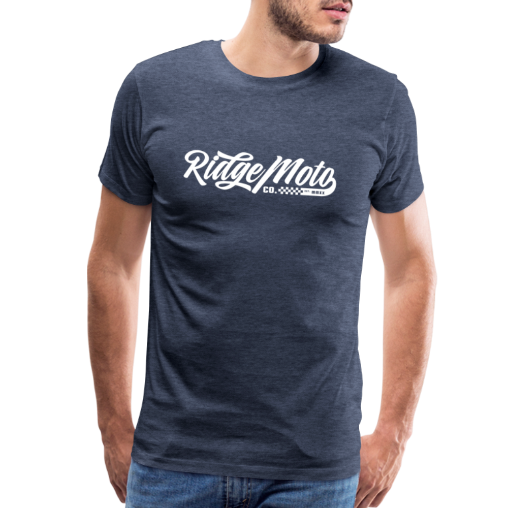 "RM Cursive" T-Shirt - Dark - heather blue