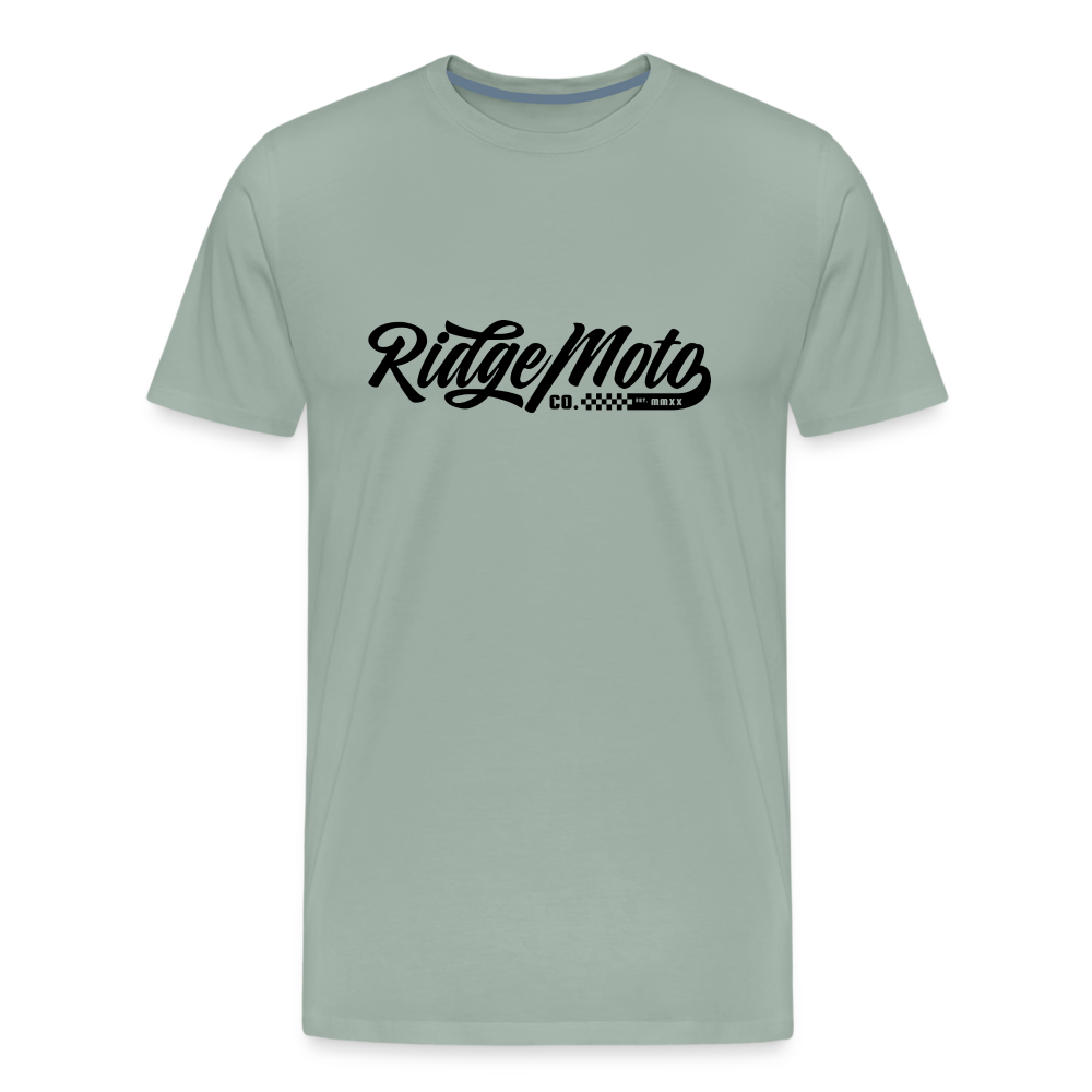 "RM Cursive" T-Shirt - Light - steel green