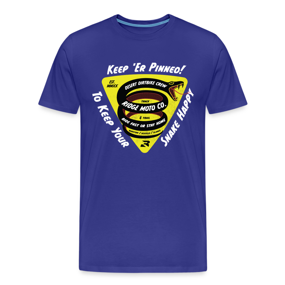 "Keep 'Er Pinned" T-Shirt - Dark - royal blue