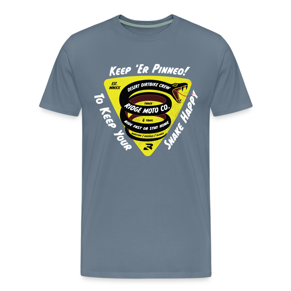 "Keep 'Er Pinned" T-Shirt - Dark - steel blue