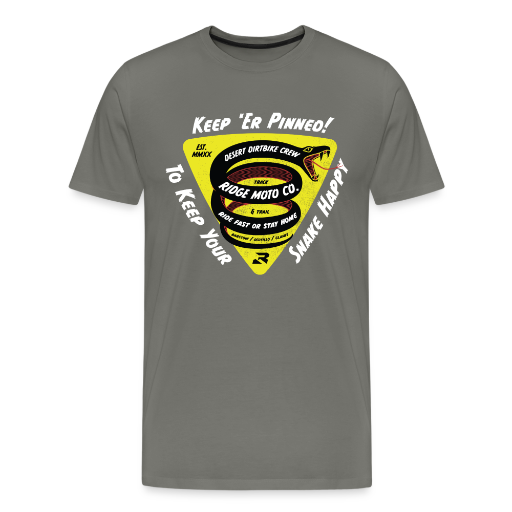 "Keep 'Er Pinned" T-Shirt - Dark - asphalt gray