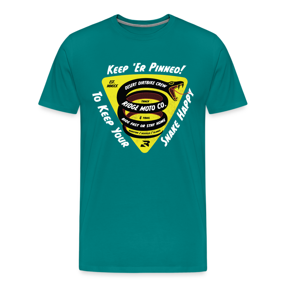 "Keep 'Er Pinned" T-Shirt - Dark - teal