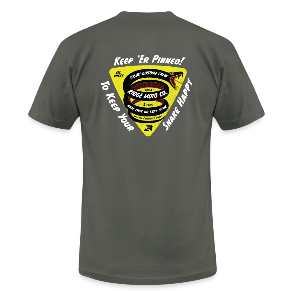 "Keep 'Er Pinned" T-Shirt: Dark - asphalt