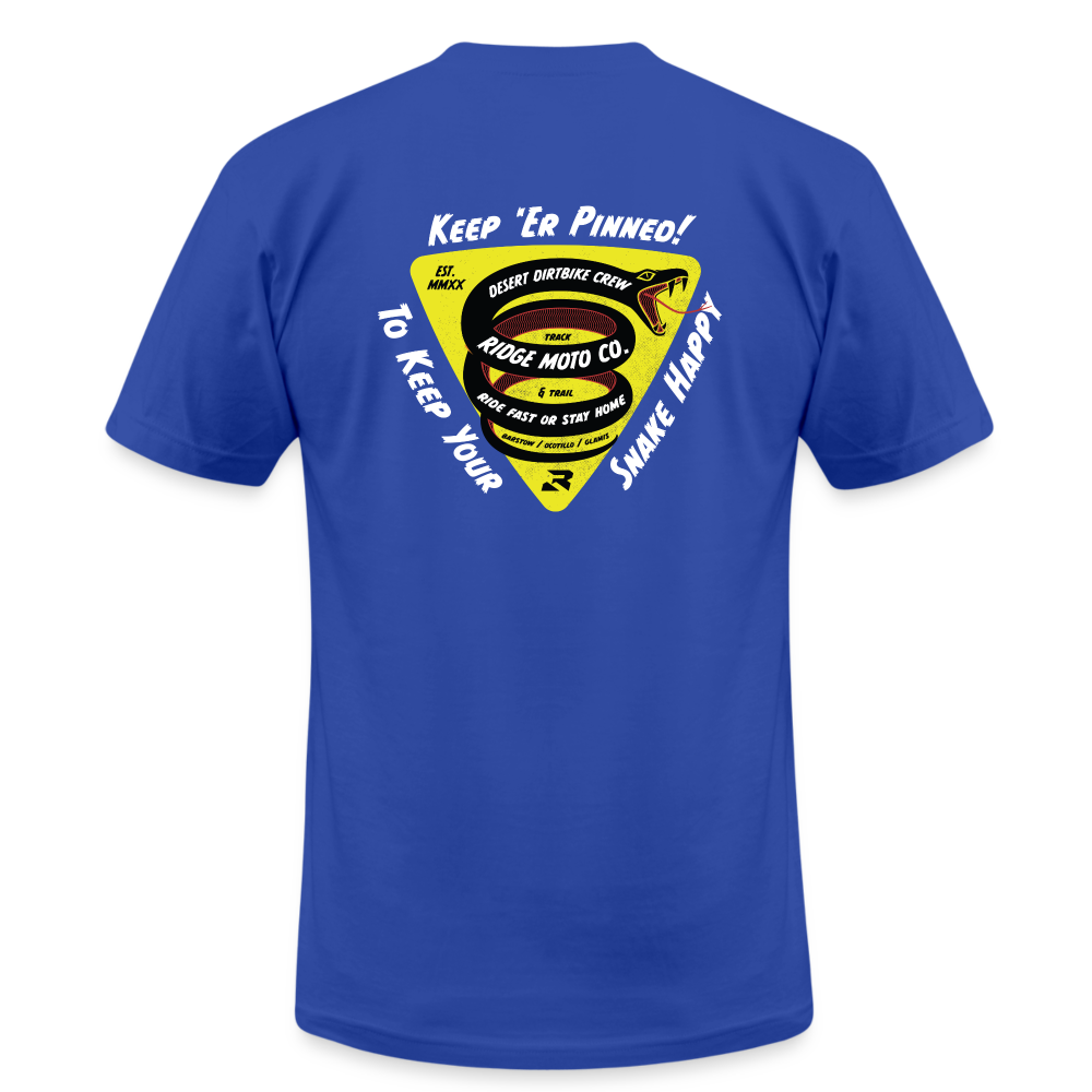 "Keep 'Er Pinned" T-Shirt: Dark - royal blue