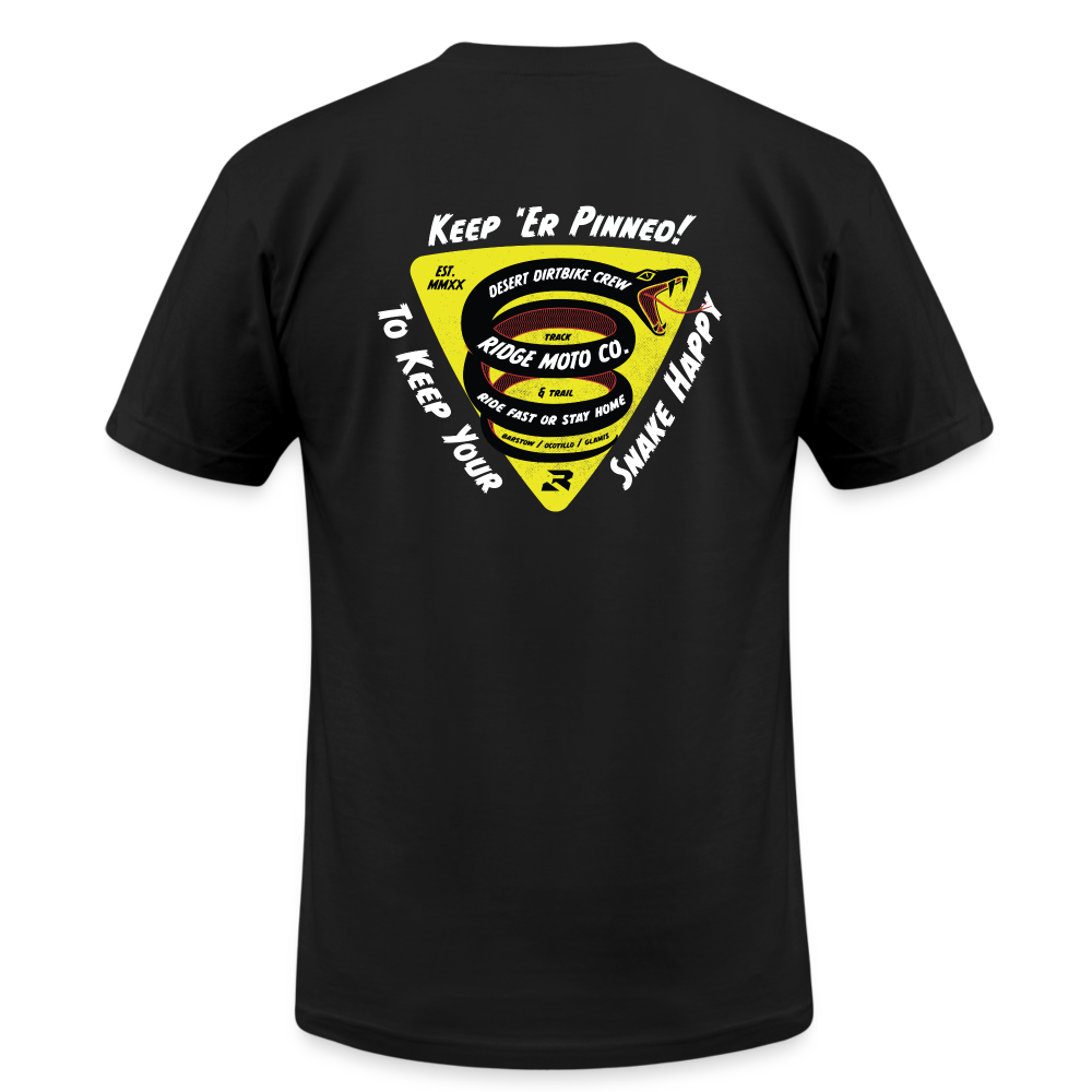 "Keep 'Er Pinned" T-Shirt: Dark - black