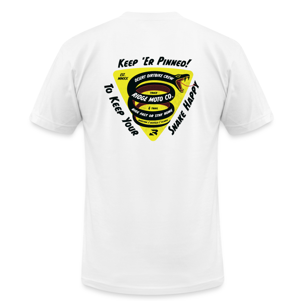 "Keep 'Er Pinned" T-Shirt: Light - white